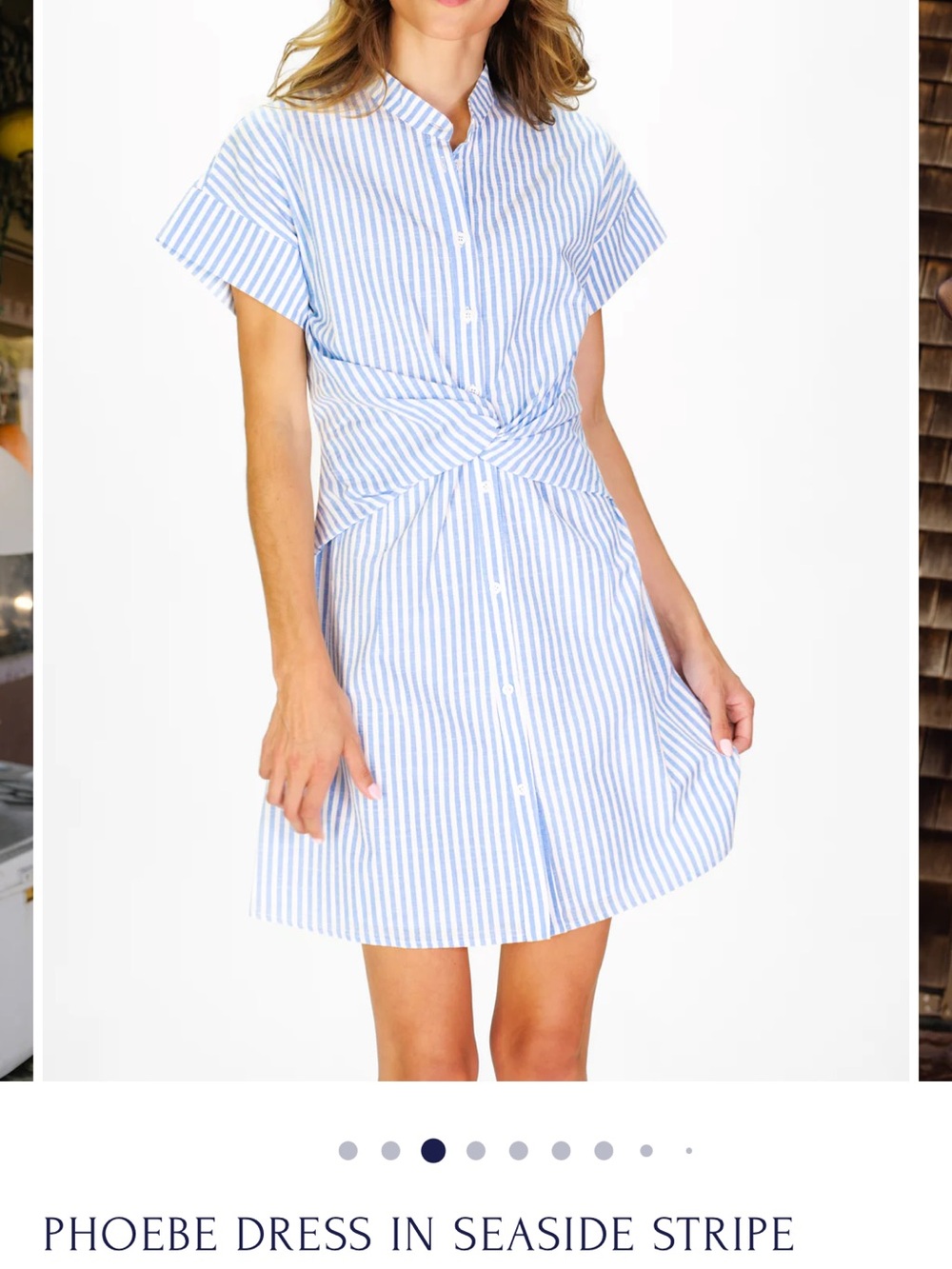 Duffield Lane Blue & White Striped Tie-Front Mini Dress